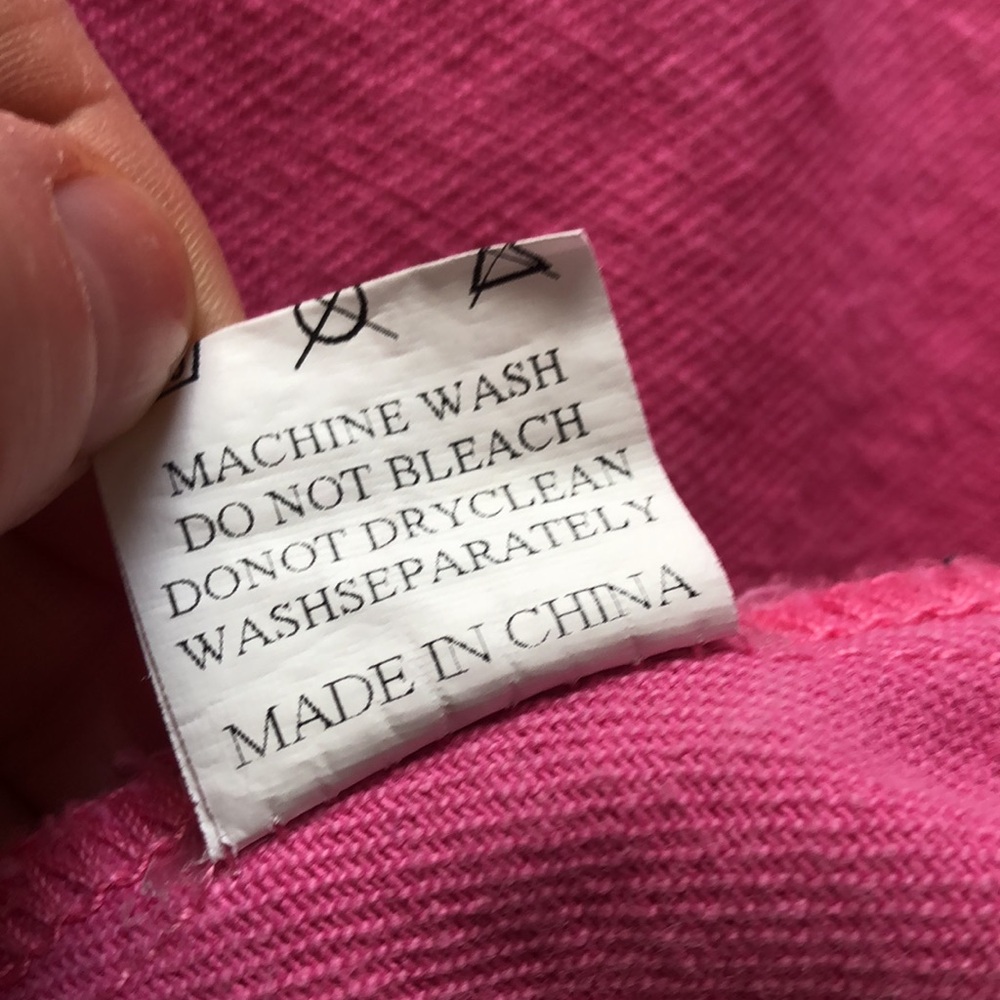 Women’s Oversize Frayed Lightweight Denim Jacket Size XL.  Bubble gum pink. - Picture 11 of 17